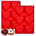 BESTZY 2pcs Molde De Silicona Con Corazones Grandes Para Muffins, Molde Para Hornear Cardíaco, 6 Corazones, Moldes De Cupcake Corazón, Moldes de Brownies, Moldes Decorativos de Caramelos