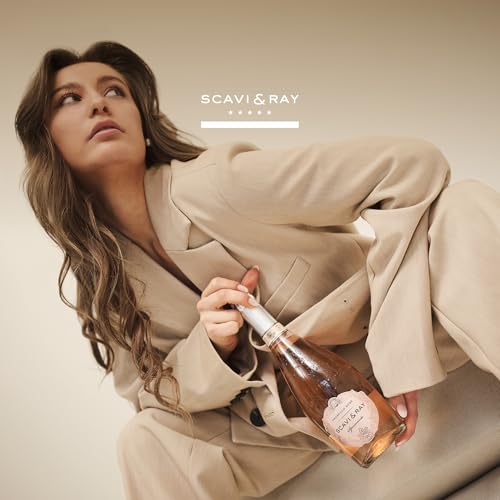 SCAVI & RAY Geschenkset Prosecco DOC Rosé Spumante mit Designglas, fruchtig-frischer Schaumwein aus Italien, 11% Vol. Alkohol – Genussmoment in stilvoller Geschenkbox