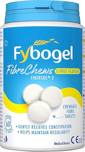 Fybogel Fibrechews Citrus - Fibre Chews, Citrus, 60 Tablets, Effective Constipation Relief, Maintains Regularity