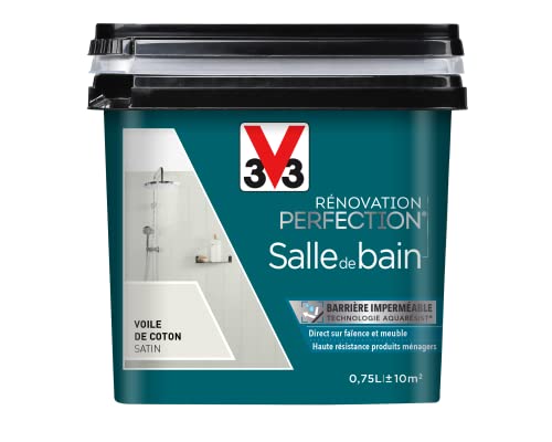 V33 Peinture de rénovation salle de bain, Rénovation perfection Voile de coton satin 750ml