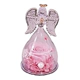 Vibhgtf Crystal Ángel Figura Ángel con estatuas y figuras de ángel de transparente y romántico, conservadas a mano, regalo para San Valentín, Día de la Madre, Navidad