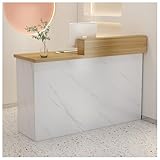 Empfangstrese, Kassierer, multifunktional, abschließbar, kleiner Einzelhandelstisch mit zwei wasserdichten Arbeitsplatten, leicht zu reinigen, 120 x 50 x 105 cm