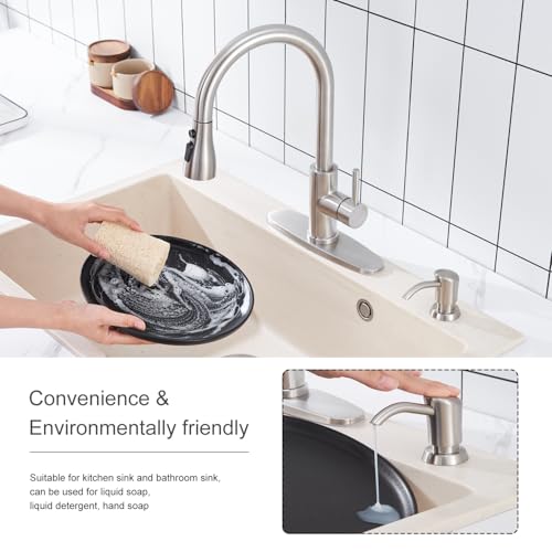 Gagalife Built In Counter Soap Dispenser (Brushed Nickel) For Kitchen Sink And Extension Tube Kit thumb #6