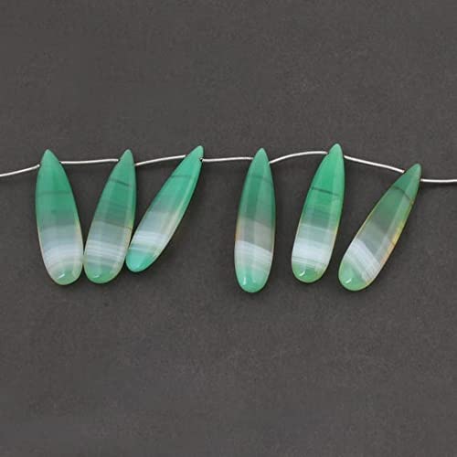 Chrysoprase perles briolettes de luxe 45mm poire chalcédoine naturelle