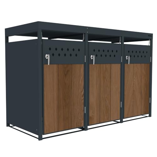 ESTEXO Mülltonnenbox Mülltonnenverkleidung mit Pflanzdach...