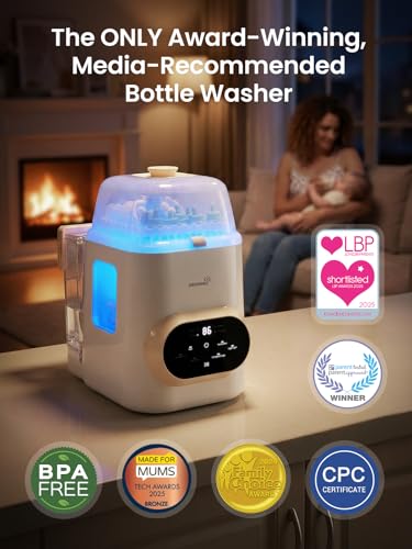 Image of Grownsy EaseClean Pro Bottle Washer | Visible Cleaning Windows | All-in-One Wash, Sterilize & Dry System | 360 High-Pressure Cleaning | for Bottles, Pump Parts & Baby Essentials