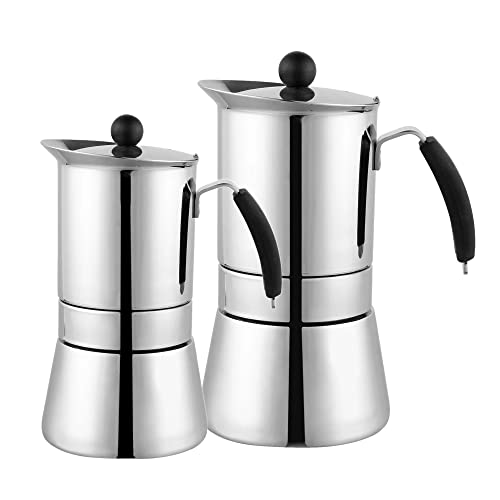 Cuisinox Amore Stainless Steel Stovetop Espresso Coffee Maker, 4-Cup (6 Oz) #TOP1