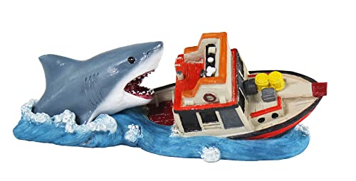 Penn-Plax Jaws Officially Licensed Aquarium Decoration – Boat Attack – Safe for Freshwater and Saltwater Fish Tanks – Small by Penn-Plax - Image 2