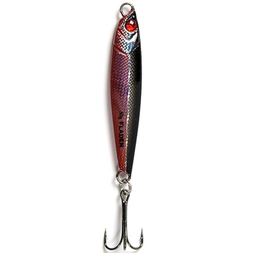 FLADEN Fishing - SHINER Speed Jig Bass Predator Power Cast Spinning Lure Three Weights 30g 40g 50g - 4 Colour Options - Designed for Bass Mackerel Cod & Pike (Black/Silver/Red, 50g) [16-272-2]