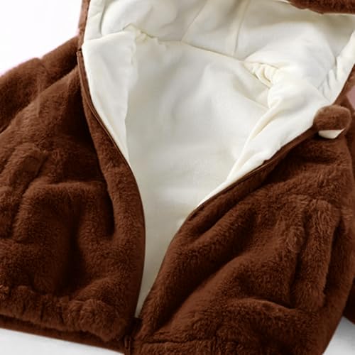 Toddler Fleece Coats Zip up Fuzzy Hooded Jackets Thick Warm Baby Boys Girls Winter Outwear Soft Flannel Jackets Clothes3