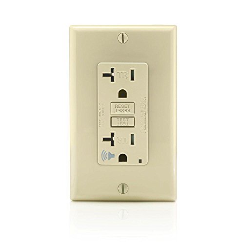Image of Leviton GFCI Outlet with Audible Alarm, 20 Amp, Self Test, Tamper-Resistant with LED Indicator Light, Great for Refrigerators in Garages, GFTA2-I, Ivory