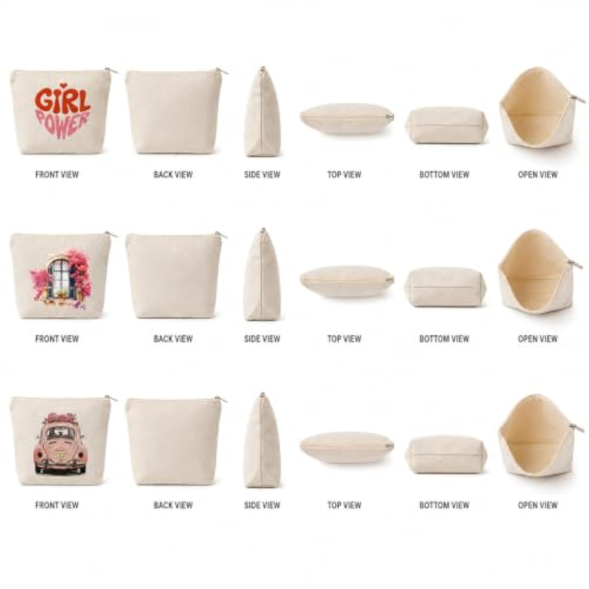 Girlies Printed Canvas Pouch for Women and Girls