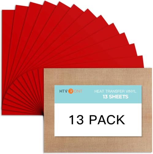 Red HTV Heat Transfer Vinyl Bundle: 13 Pack 12' x 10' Red Iron on...
