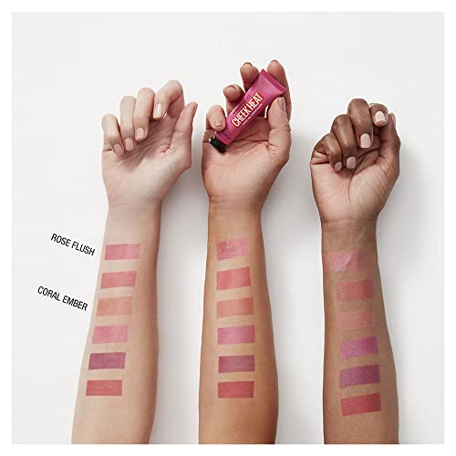 Image of Maybelline New York Cheek Heat Gel-Cream Blush Makeup, Lightweight, Breathable Feel, Sheer Flush Of Color, Natural-Looking, Dewy Finish, Oil-Free, Coral Ember, 1 Count