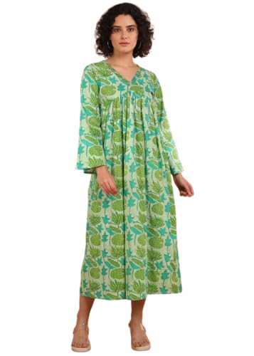 Image of Maaesa Women Printed Cotton Flared Kurti
