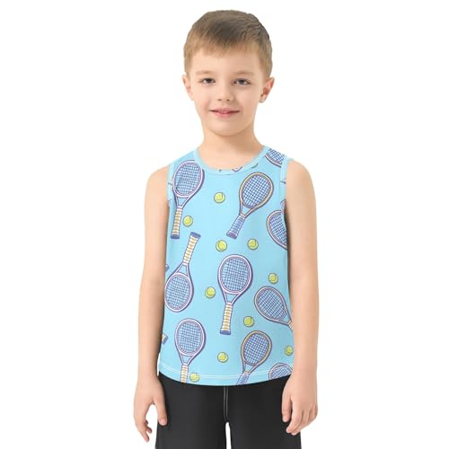 Boys' Tank Top Shirt Tennis Racket Pattern Sleeveless T-Shirts2