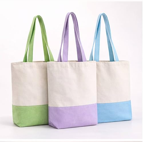 Image of Lify Heavy Duty Cotton Canvas Tote Bag Grocery Shopping Bag, Cotton Tote Bags eco-friendly for Schools, promotion, branding- 3 &4 Pc Pack