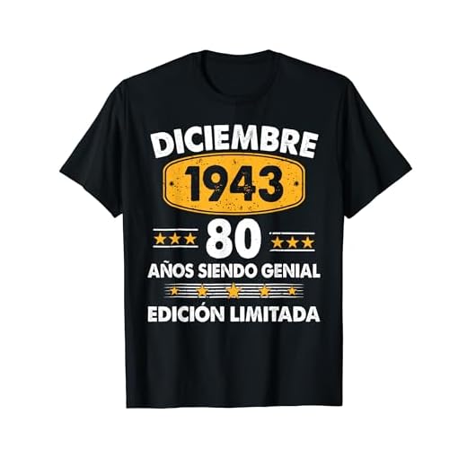 80 Años Cumpleaños Regalo Diciembre 1943 Diciembre 80 Años Camiseta