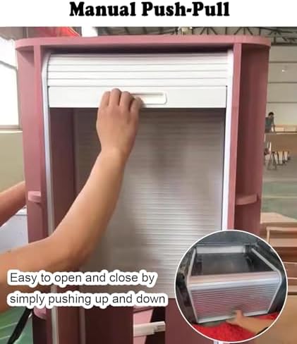 Roll Up Cabinet Door Kit - Easy Install Tambour Doors with Handle & Screws, Space-Saving Folding Door for Wardrobe, RV, Kitchen, Home Organization image 2