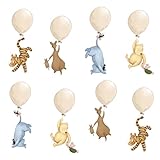 12PCS Vintage Winnie Baby Shower Hanging Decoration Double-Side Pooh Cutouts For Balloons Decor Table Centerpiece Newborn Birthday Supplies