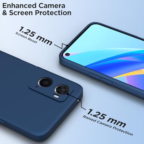 Image of Outlouders Back Cover for Oppo A76 / Oppo A96 / Oppo A36 | Camera Protection | Durable Soft Matte Silicone Bumper Case (Blue)