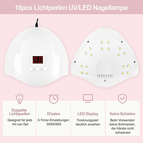 Saint-Acior UV Nagellack Starter Set 5 * 15ml UV Gellack 36W uv led Nagellampe Nageldesign Set Gel Nägel Maniküre Kit… – Bild 7