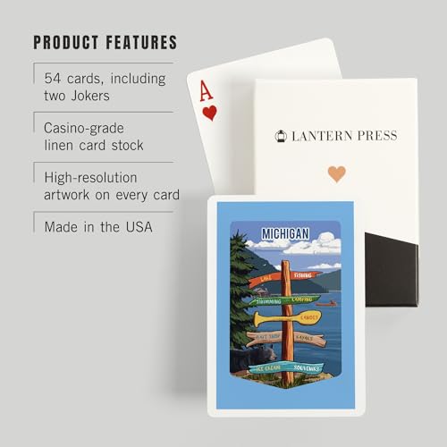 Lantern Press Michigan, Cartas para Adultos, 52 Naipes Póker miniatura 3