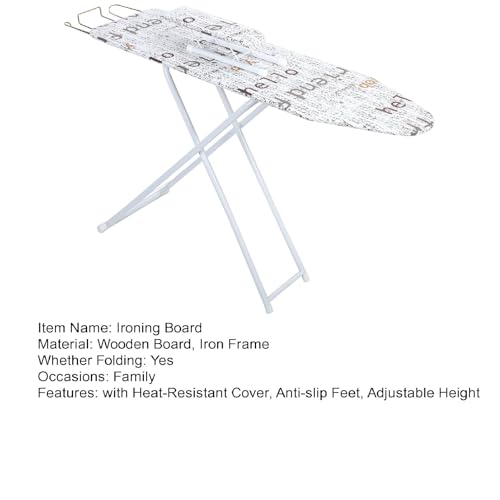 42 inch Ironing Board, Iron Board with Stainless Steels Iron Rest,Ironing Table Height Adjustable,Collapsible, Space Savier Ironing Table (White) - Image 9
