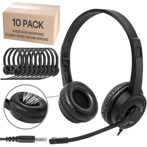 10 Pack Headphones with Microphone for Classroom & Meetings