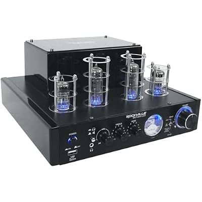 Rockville BluTube LED Tube Amplifier Home Bluetooth Receiver+(2) 6.5 Speakers