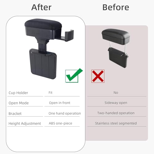 Image of Arm Rest for Car,Car armrest Car arm Rest,Seat Gap Storage Box,Car Seat Gap Filler Organizer,Wrist Support Adjustable Armrest,Car Central Liftable Armres Storage Organizer Box Black