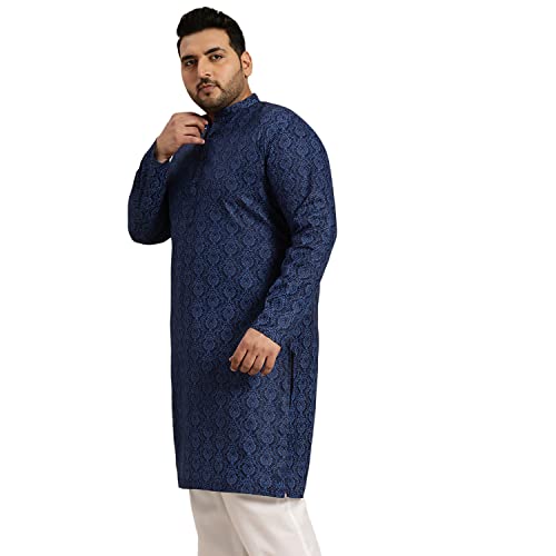 Sojanya Plus (Since 1958), Men's Cotton Blend Navy Blue and Black Printed Only Long Kurta2