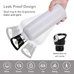 Neihepal 24oz Insulated Water Bottles Bulk 2 Pack,Stainless Steel Double Wall Sport Bottle with Straw Lid,Metal Reusable Thermoses Cup with Hand Cap for School,Cyclists,Hikers,Gift (White,Set of 2) - Image 5