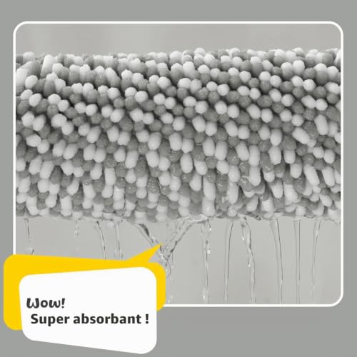 Tapis de bain chenille microfibres gris 50x80cm de Biscpro - 4