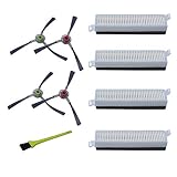 Poweka Ersatzteile für Ecovacs Robotics Deebot Slim Slim 2 Staubsauger DA60-KTA - Einschließlich Zubehör 8 Filters (4 Hochleistungsfilter + 4 Schwammfilter) + 4 Seitenbürsten