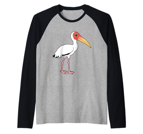 Milky Stork Cute Cartoon Unusual Bird Birdwatcher Raglan Baseball Tee