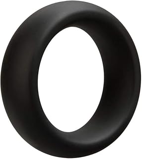 Doc Johnson OptiMALE - Tapered C-Ring - Stretchy Silicone - 40mm Unstretched Inner Diameter - Rounded Edges - Won't Dig Into Skin - Black