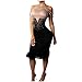 Produktbild KANGMOON Cocktailkleider für Damen-Frauen Party Club hochelastische Quaste Wickeln solide Mantel trägerloses Kleid