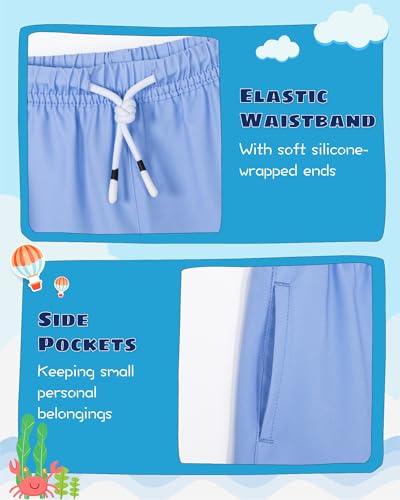 Image of SURF CUZ Boys Swim Trunks with Boxer Brief Liner Toddler Boy Stretch Swimsuit Shorts Quick Dry Swimming Trunks Bathing Suit