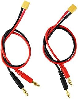 OliYin RC Battery Charge XT30 to 4.0mm Banana Plug 16AWG 30cm 11.8inch Cable Connector for RC Helicopter Quadcopter Lipo Battery(pack of 2)