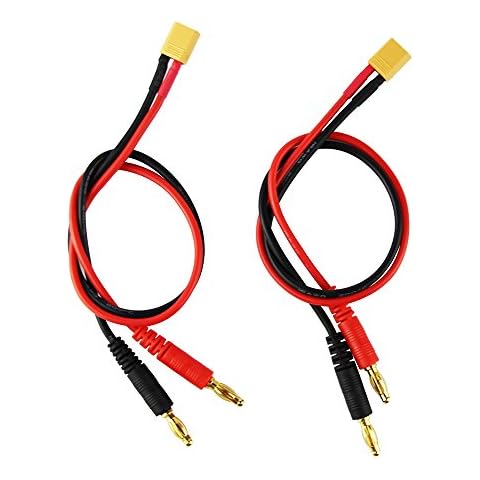 OliYin RC Battery Charge XT30 to 4.0mm Banana Plug 16AWG 30cm 11.8inch Cable Connector for RC Helicopter Quadcopter Lipo Battery(Pack of 2) Cover