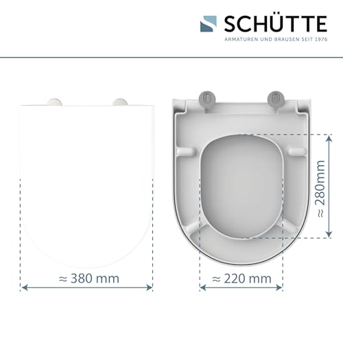 SCHÜTTE WC-Sitz passend zu Villeroy & Boch Subway 1, Omnia Architectura, Architectura, mit Absenkautomatik made in EU, Abnehmbarer Klodeckel aus bruchsicherem Duroplast, Toilettendeckel bis 250kg