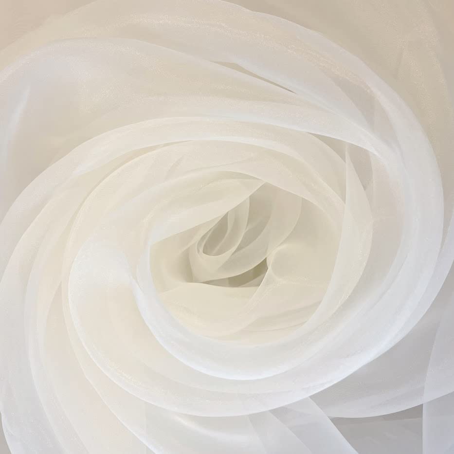 Megachest 145CM Wide Soft Organza Dress Fabric Fancy Costumes Decorations 50 Colors(Ivory, 50 Meters) โ image 1