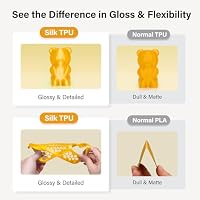 EONO Silk TPU Filament 1.75mm Flexibel & Glänzend wie Silk, Shore 95A TPU Silk Gold, 1KG Weiches, aber belastbares TPU für Mode, Deko & Funktionsteile – Ansicht 2