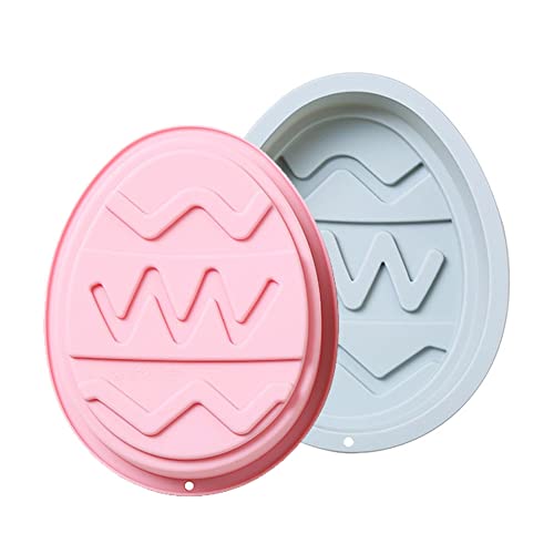 CANDeal Lot De 2 Grands Moules en Silicone pour ?ufs De Pâques, Moule à Chocolat De Grande Taille pour La Cuisson des Desserts, Gâteau à La Mousse De Bonbons, Gelée Au Fudge