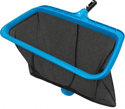 Pool Skimmer Net for Cleaning – Heavy Duty Deep Mesh Pool Net Skimmer - Fine Leaf Rake Net for Swimming Pools, Ponds - Strong Frame - Fits Standard Pool Poles (Net Only, No Pole) - Blue