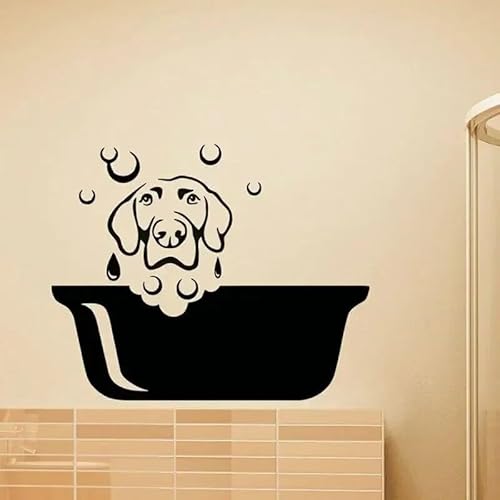 Pet Dog Grooming Salon Wall Sticker Vinyl Art Home Decor Design Puppy Pet Shop Window Decals Removable Waterproof Murals 52x42cm