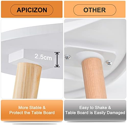 APICIZON Round Side Table, Coffee End Table for Living room, Bedroom, Small Space, Wooden Bedside Table, Easy Assemble, 42(D) x 51(H) cm, White and Oak