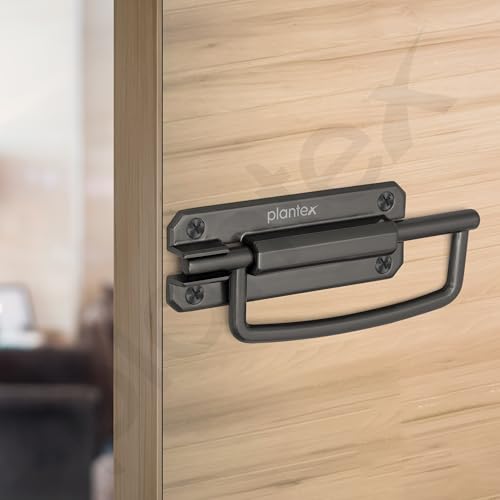 Image of Plantex Door Stopper /5 Inch Baby Latch Kadi /Door Latch for Bathroom /Door Lock for Home /Office Doors - Pack of 4 (Satin Black)