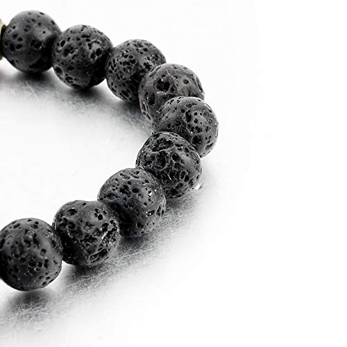 Mystiqs Lava Rock Chakra Beaded Bracelet Essential Oil Diffuser For Men,Women Aromatherapy Ideal For Anti-Stress Or Anti-Anxiety (New Upgraded Anti-Loose System) #TOP3